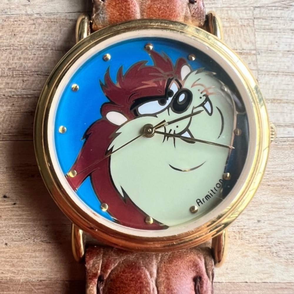 Vintage Armitron Taz Tasmanian Devil Looney Tunes watch NEW BATTERY